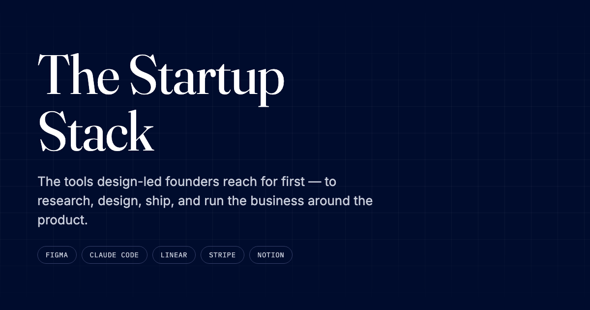 Designer Fund — The tools we point founders to when they're starting from zero.